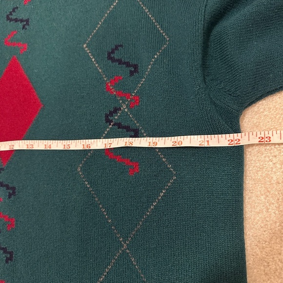 Mackinnon of Scotland Sweater Men's Size Small Pure 100% Lambswool Green Holiday - Picture 8 of 13